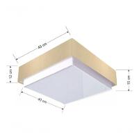 Plafon Quadrado Vivare Md-3090 Cúpula Em Tecido 45x45cm - Bivolt Algodão-crú 127/220v - 4
