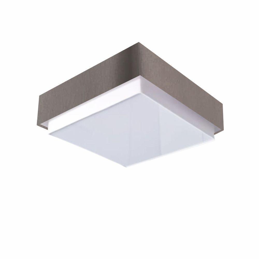 Plafon Quadrado Vivare Md-3090 Cúpula Em Tecido 45x45cm - Bivolt Cinza-escuro 127/220v - 1