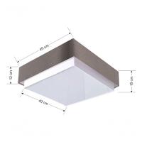 Plafon Quadrado Vivare Md-3090 Cúpula Em Tecido 45x45cm - Bivolt Cinza-escuro 127/220v - 4
