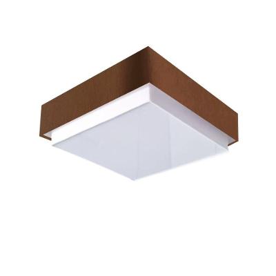 Plafon Quadrado Vivare Md-3090 Cúpula Em Tecido 45x45cm - Bivolt Café 127/220v