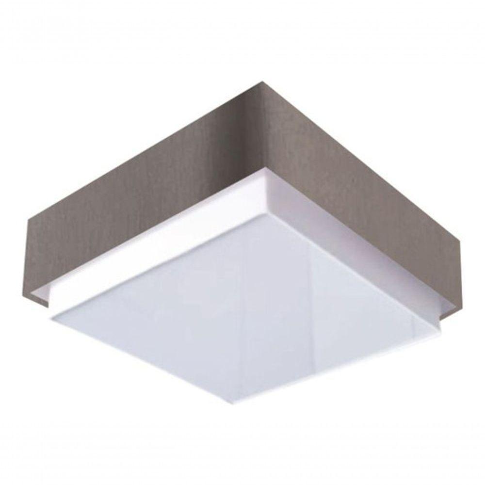 Plafon Quadrado Vivare Md-3089 Cúpula Em Tecido 40x40cm - Bivolt Cinza-escuro 127/220v - 2