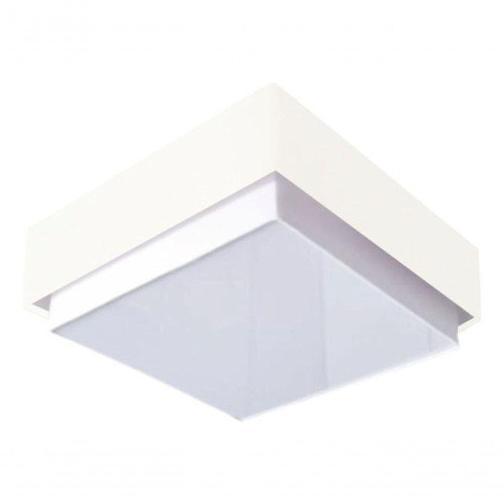 Plafon Quadrado Vivare Md-3089 Cúpula Em Tecido 40x40cm - Bivolt Branco 127/220v - 3