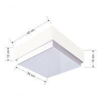 Plafon Quadrado Vivare Md-3089 Cúpula Em Tecido 40x40cm - Bivolt Branco 127/220v - 4