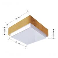 Plafon Quadrado Vivare Md-3089 Cúpula Em Tecido 40x40cm - Bivolt Palha 127/220v - 4