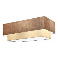 Plafon Duplo Retangular Vivare Md-3072 Cúpula Em Tecido 99x40cm X 80x30cm - Bivolt Palha-bege 127/220v - 3