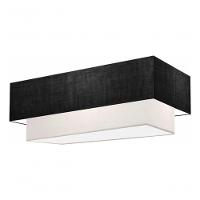 Plafon Duplo Retangular Vivare Md-3072 Cúpula Em Tecido 99x40cm X 80x30cm - Bivolt Preto-branco 127/220v - 4
