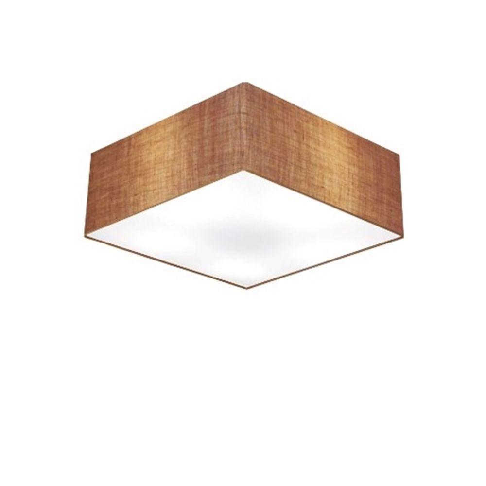 Plafon Quadrado Md-3050 Cúpula Em Tecido 12/40x40cm Palha - Bivolt - 1