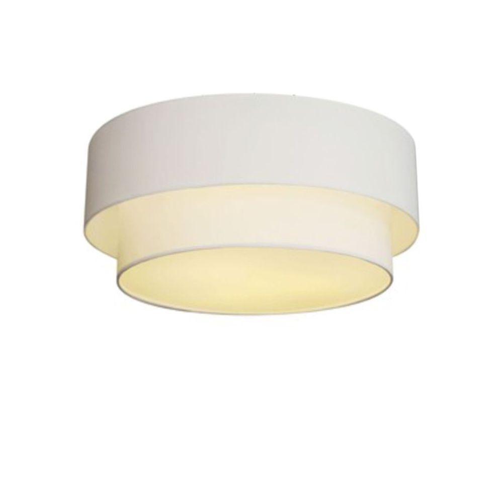 Plafon Duplo Cilíndrico Vivare Md-3017 Cúpula Em Tecido 50x40cm - Bivolt Branco 127/220v - 1