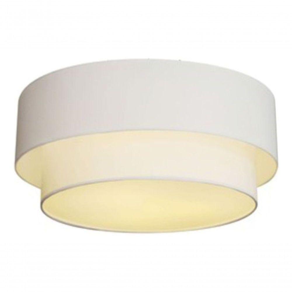 Plafon Duplo Cilíndrico Vivare Md-3017 Cúpula Em Tecido 50x40cm - Bivolt Branco 127/220v - 3