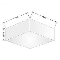 Plafon Quadrado Vivare Md-3051 Cúpula Em Tecido 15/45x45cm - Bivolt Palha 127/220v - 4