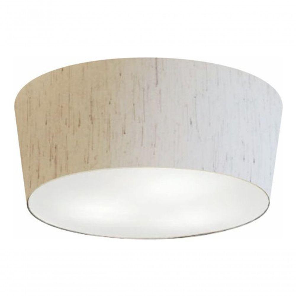 Plafon Cone Vivare Md-3003 Cúpula Em Tecido 12/40x35cm - Bivolt Linho Bege 127/220v - 3