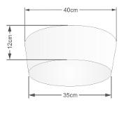Plafon Cone Vivare Md-3003 Cúpula Em Tecido 12/40x35cm - Bivolt Linho Bege 127/220v - 2