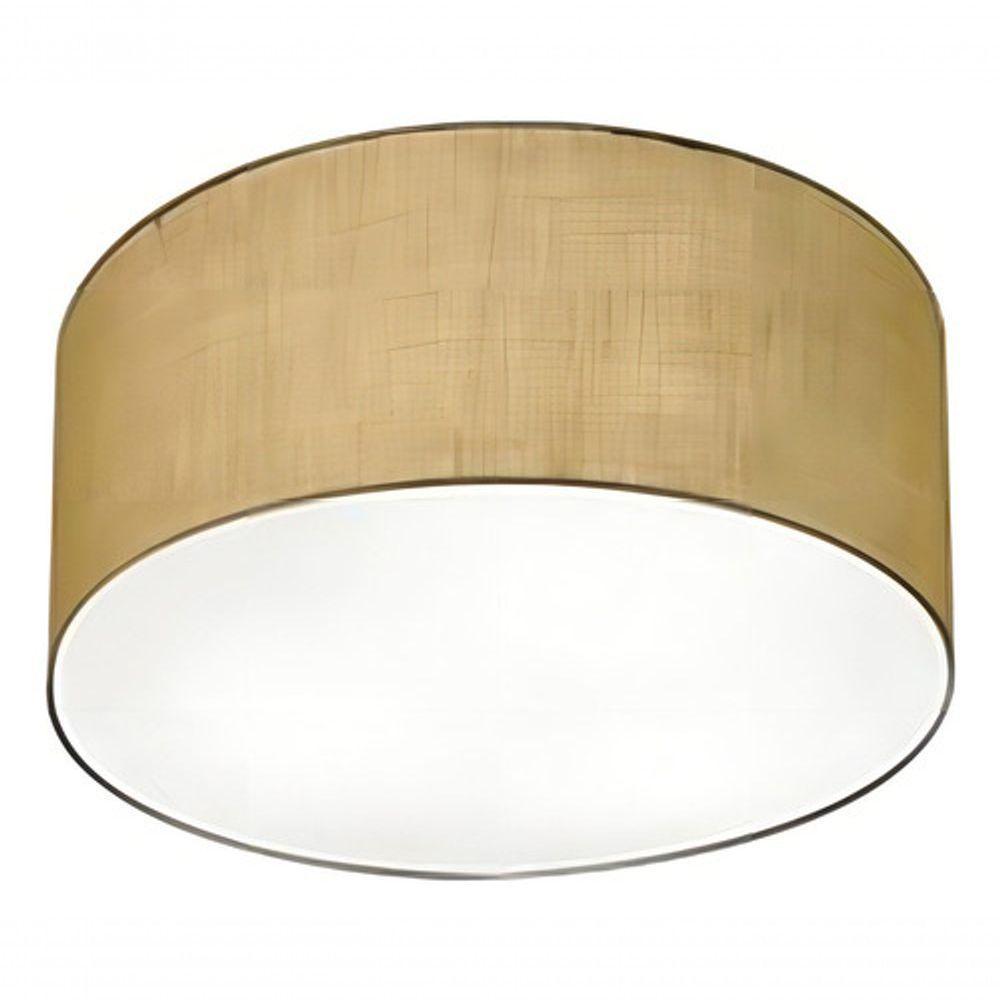 Plafon Cilíndrico Md-3010 Cúpula Em Tecido 30x12cm Palha - Bivolt - 3