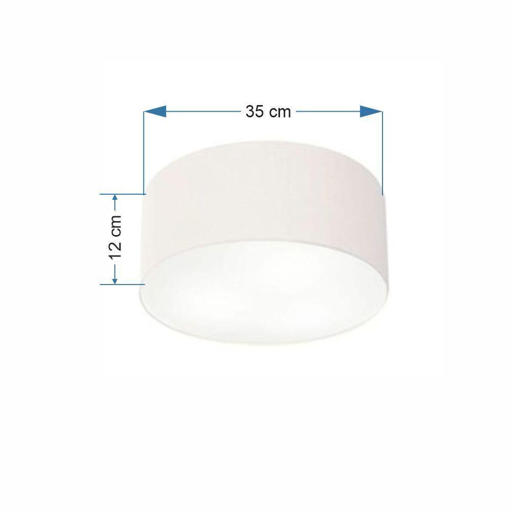 Plafon Cilíndrico Md-3046 Cúpula Em Tecido 35x12cm Branco - Bivolt - 2