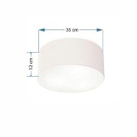 Plafon Cilíndrico Md-3046 Cúpula Em Tecido 35x12cm Branco - Bivolt - 2