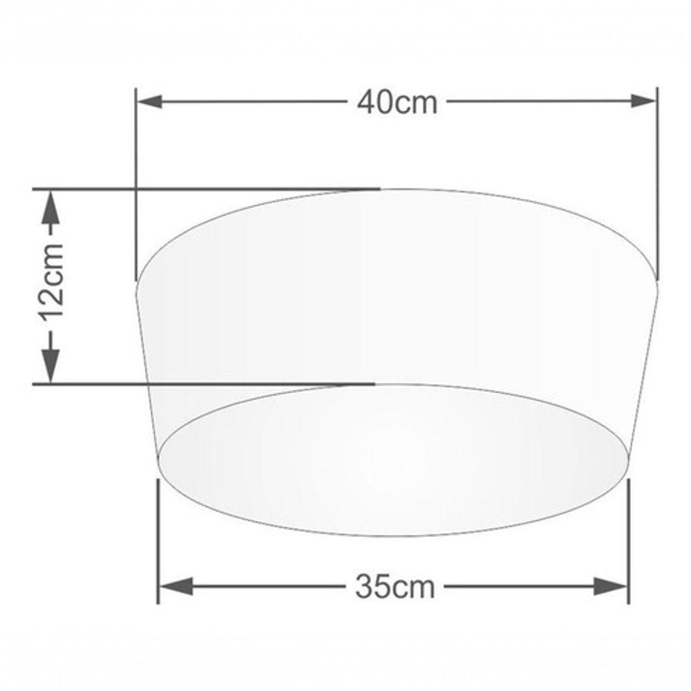 Plafon Cone Md-3003 Cúpula Em Tecido 12/40x35cm Linho Bege - Bivolt - 4