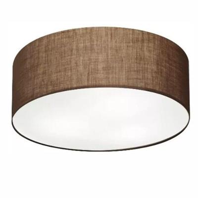 Plafon Cilíndrico Md-3006 Cúpula Em Tecido 60x15cm Café - Bivolt