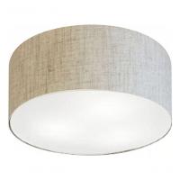 Plafon Cilíndrico Md-3055 Cúpula Em Tecido 80x21cm Rústico Bege - Bivolt - 3
