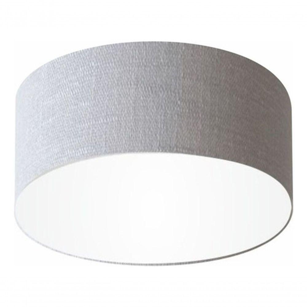 Plafon Cilíndrico Md-3055 Cúpula Em Tecido 80x21cm Rústico Cinza - Bivolt - 3