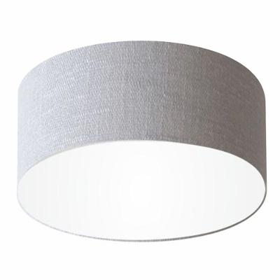 Plafon Cilíndrico Md-3055 Cúpula Em Tecido 80x21cm Rústico Cinza - Bivolt