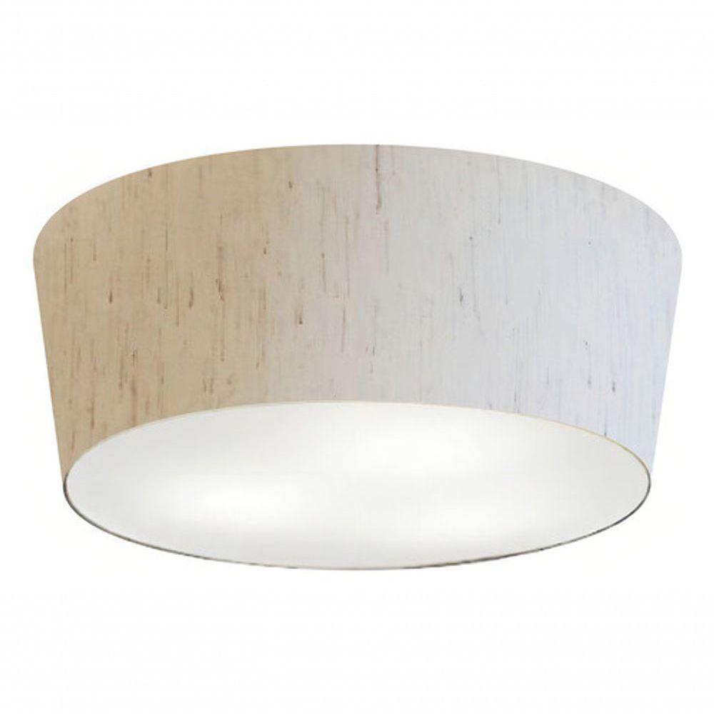 Plafon Cone Md-3004 Cúpula Em Tecido 15/50x40cm Linho Bege - Bivolt - 3