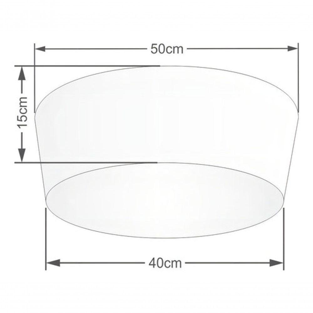 Plafon Cone Md-3004 Cúpula Em Tecido 15/50x40cm Linho Bege - Bivolt - 4