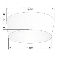 Plafon Cone Md-3004 Cúpula Em Tecido 15/50x40cm Linho Bege - Bivolt - 4