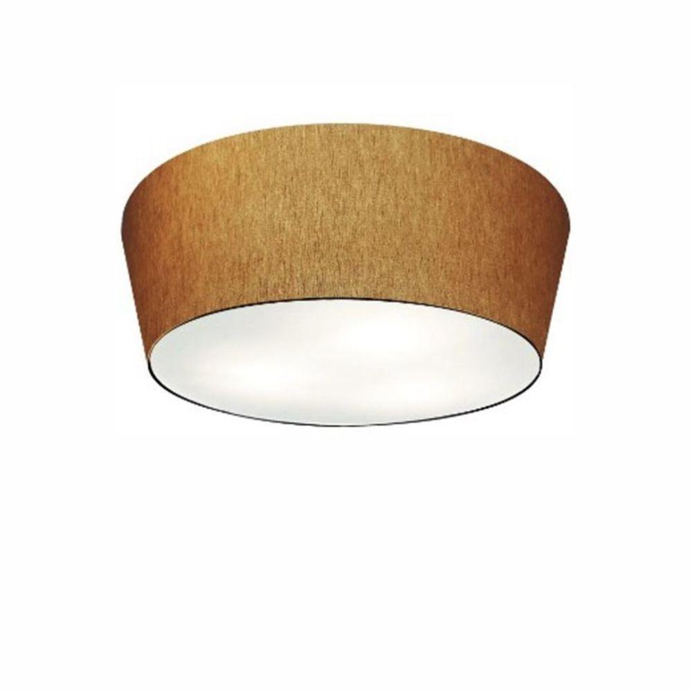 Plafon Cone Md-3003 Cúpula Em Tecido 12/40x35cm Palha - Bivolt - 1