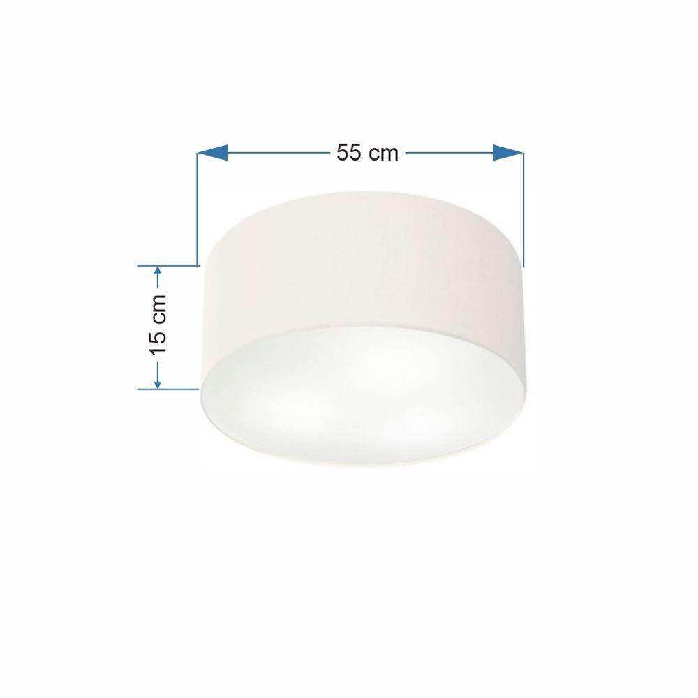 Plafon Cilíndrico Md-3057 Cúpula Em Tecido 55x15cm Branco - Bivolt - 2