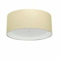 Plafon Cilíndrico Md-3161 Cúpula Em Duplo Tecido 50x25cm Bege / Branco - Bivolt - 1