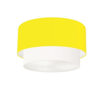 Plafon De Sobrepor Cilíndrico Sp-3045 Cúpula Cor Amarelo Branco