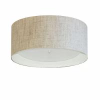 Plafon Cilíndrico Md-3161 Cúpula Em Duplo Tecido 50x25cm Rústico Bege / Branco - Bivolt - 1