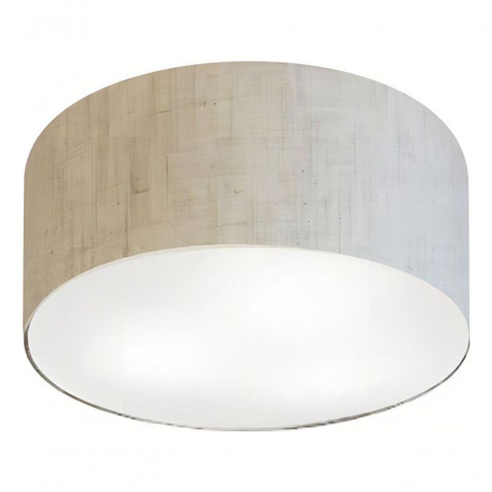 Plafon Cilíndrico Md-3010 Cúpula Em Tecido 30x12cm Rústico Bege - Bivolt - 3