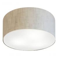 Plafon Cilíndrico Md-3010 Cúpula Em Tecido 30x12cm Rústico Bege - Bivolt - 3