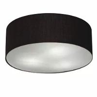 Plafon Cilíndrico Md-3057 Cúpula Em Tecido 55x15cm Preto - Bivolt - 1