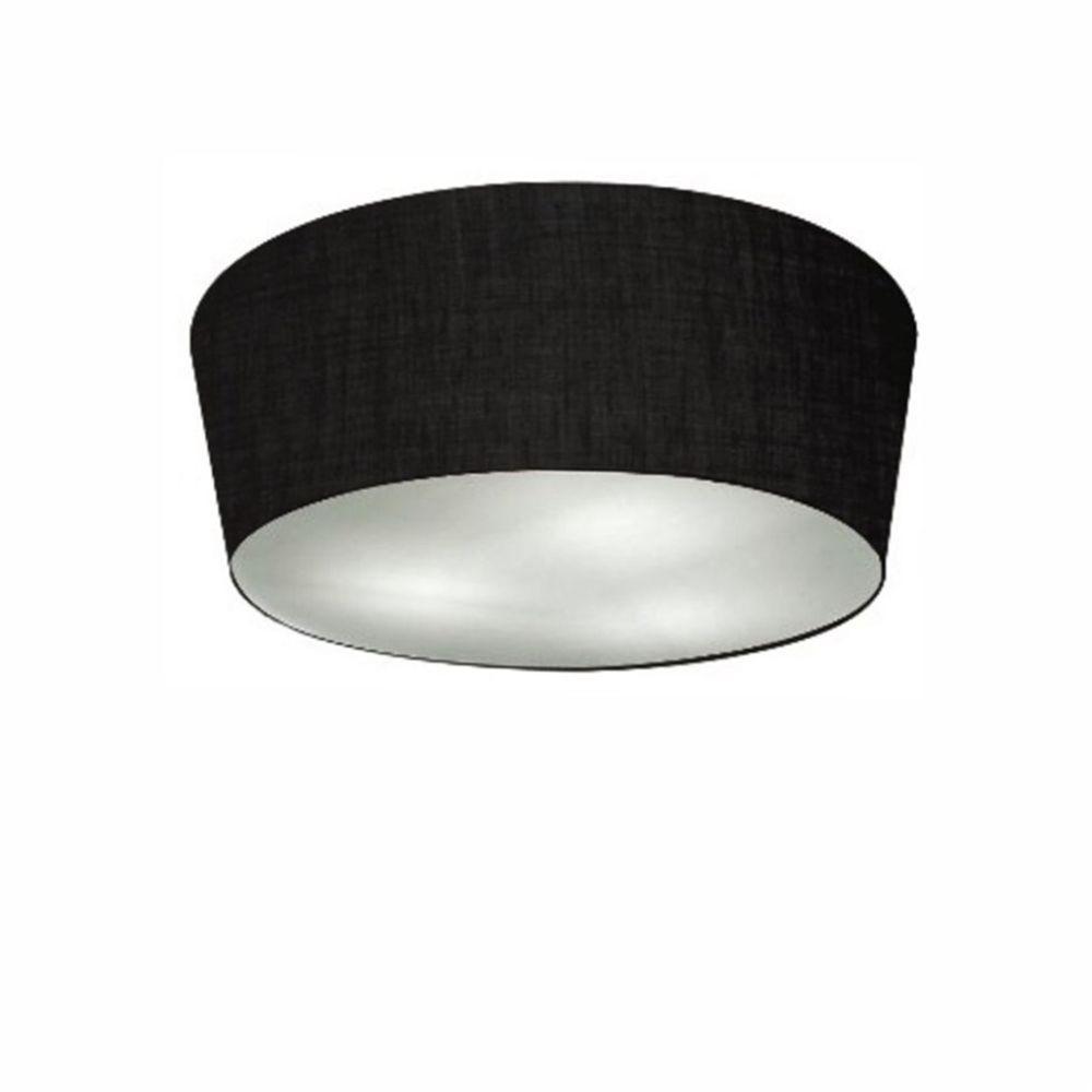 Plafon Cone Md-3003 Cúpula Em Tecido 12/40x35cm Preto - Bivolt - 1