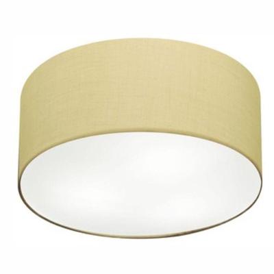 Plafon Cilíndrico Md-3058 Cúpula Em Tecido 55x25cm Algodão Crú - Bivolt