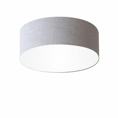 Plafon Cilíndrico Md-3046 Cúpula Em Tecido 35x12cm Rústico Cinza - Bivolt