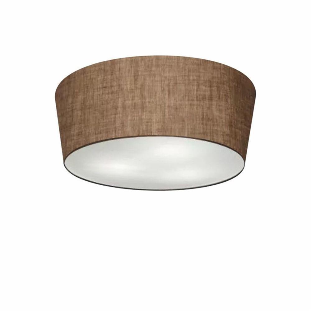 Plafon Cone Md-3003 Cúpula Em Tecido 12/40x35cm Café - Bivolt - 1