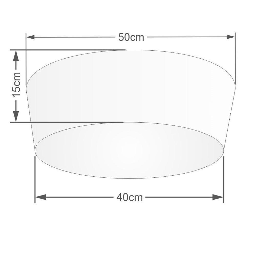 Plafon Cone Md-3004 Cúpula Em Tecido 15/50x40cm Rústico Cinza - Bivolt - 2