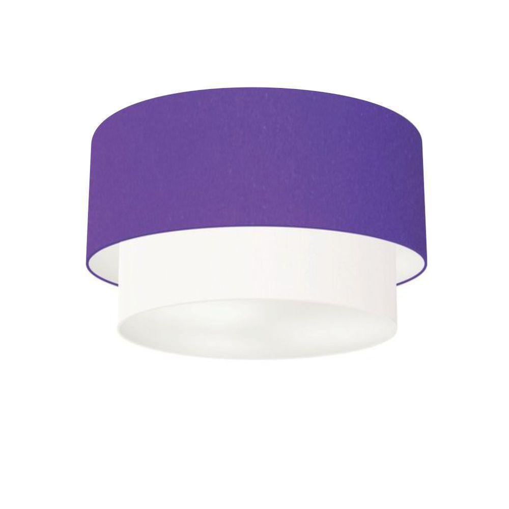 Plafon De Sobrepor Cilíndrico Sp-3045 Cúpula Cor Roxo Branco - 1