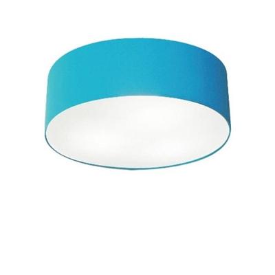 Plafon Cilíndrico Md-3005 Cúpula Em Tecido 40x12cm Azul Turquesa - Bivolt
