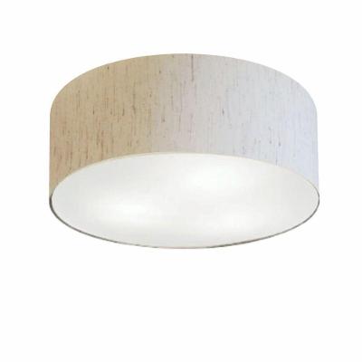 Plafon Cilíndrico Md-3047 Cúpula Em Tecido 45x15cm Linho Bege - Bivolt