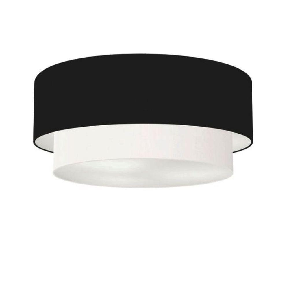 Plafon Para Quarto Cilíndrico Sq-3021 Cúpula Cor Preto Branco - 1