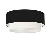 Plafon Para Quarto Cilíndrico Sq-3021 Cúpula Cor Preto Branco - 1