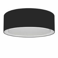 Plafon Duplo Cilíndrico Md-3037 Cúpula Em Tecido 60x25cm Preto - Bivolt - 1