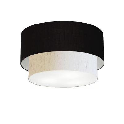 Plafon Para Banheiro Cilíndrico Sb-3045 Cúpula Cor Preto Linho Bege