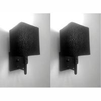 Kit-2 Arandela Quadrada Md-2019 Preto C- Inter Liga E Desl Cúpula Em Tecido Preto - Bivolt - 1