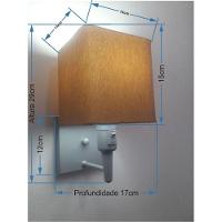 Kit-2 Arandela Quadrada Md-2019 Cinza C- Inter Liga E Desl Cúpula Em Tecido Palha - Bivolt - 2