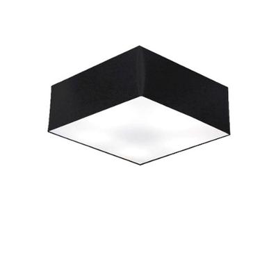 Plafon Quadrado Md-3050 Cúpula Em Tecido 12/40x40cm Preto - Bivolt